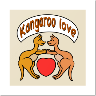 Cute kangaroo love Posters and Art